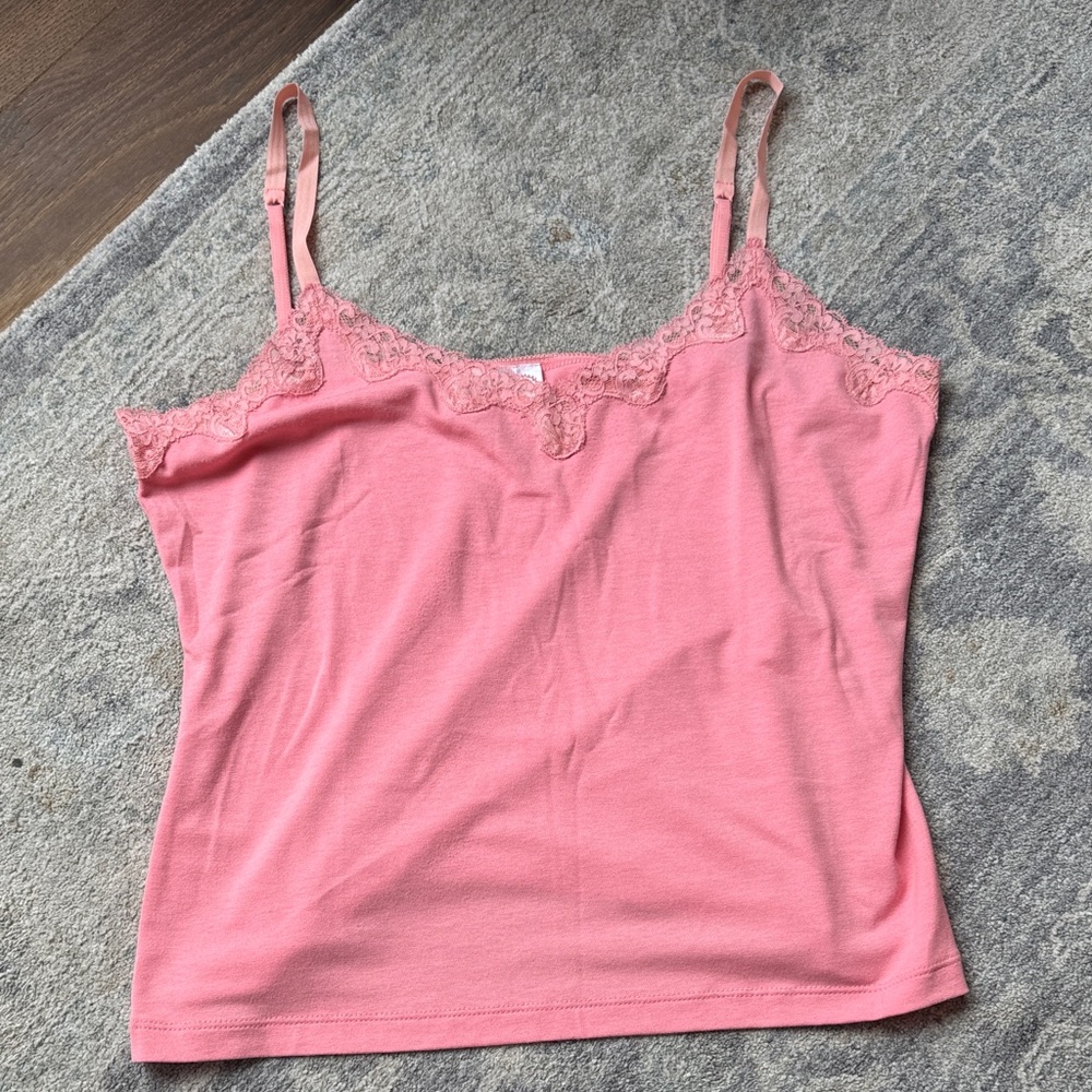 LOFT Pink Lace Trim Camisole